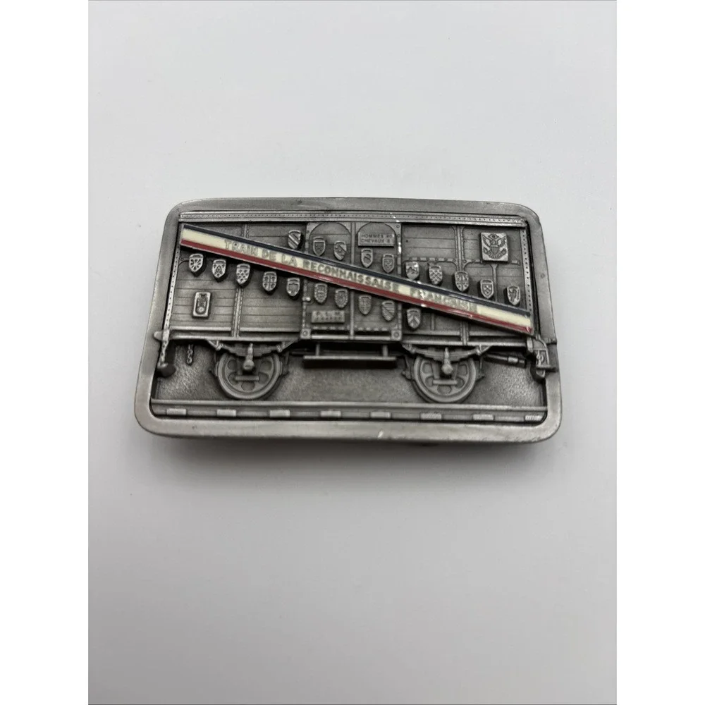 Vtg 1996 Siskiyou Merci Boxcar Train Railroad Pewter Belt Buckle 960758